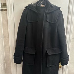 Banana Republic Black Mid Length Coat, Size small.